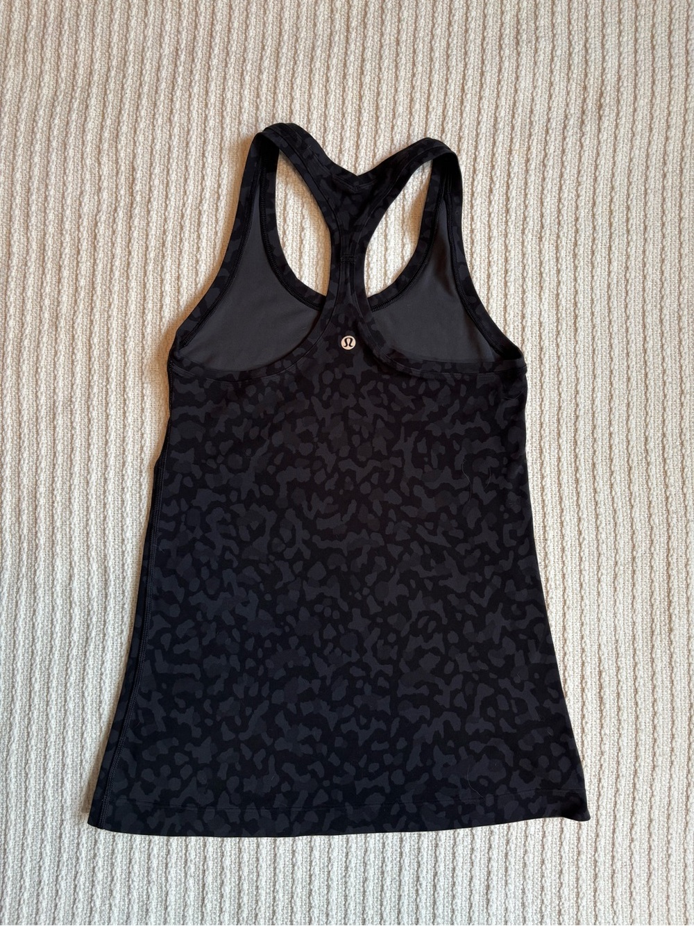 lululemon athletica Women’s Black Racerback Tank - Subtle Animal print